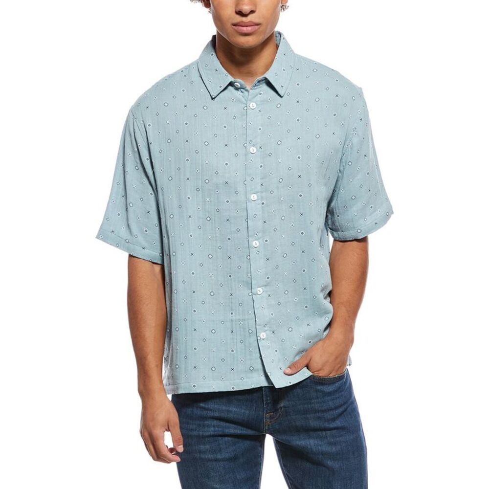 Sovereign Code Mens  Geometric Shirt, Blue
